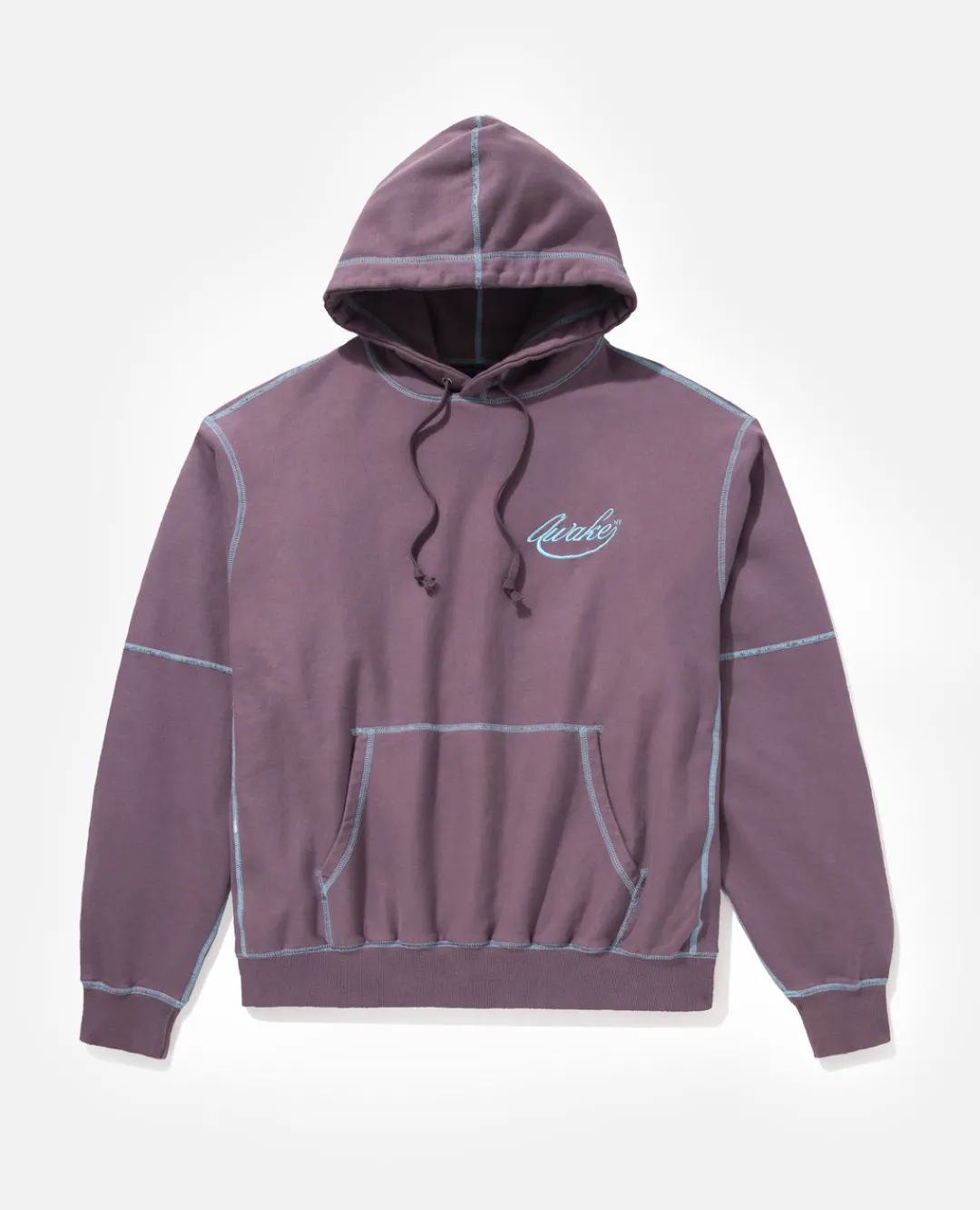 Awake Ny Contrast Stitch Script Logo Hoodie (Aubergine)