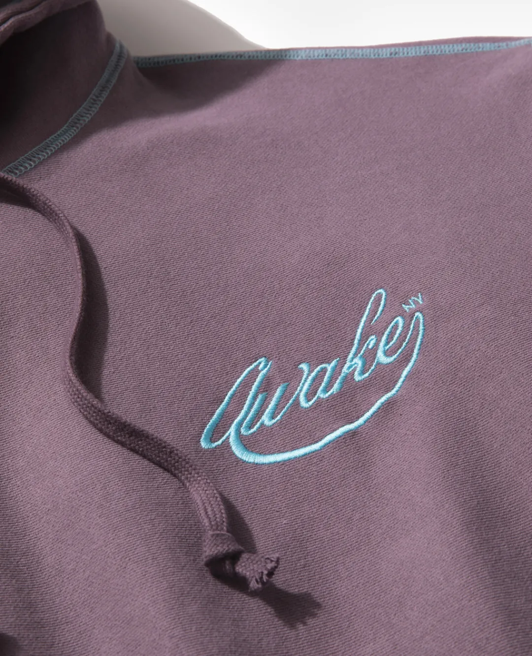 Awake Ny Contrast Stitch Script Logo Hoodie (Aubergine)