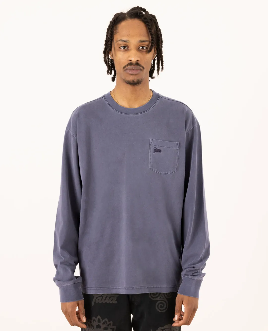 * Basic Washed Pocket Longsleeve T-Shirt (Odyssey Gray)