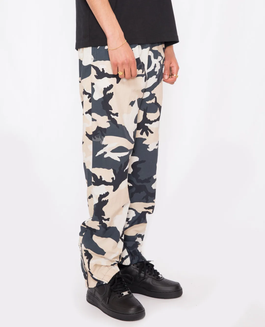 * Patta Basic Relaxed Nylon Track Pants (Sand Woodland Camo)