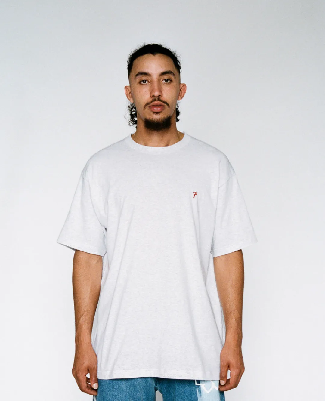 * Patta Basic Script P T- Shirt (Snow Melange Grey)