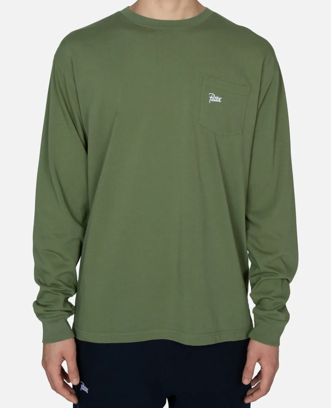 * Patta Basic Washed Pocket Longsleeve T-Shirt (Olivine)