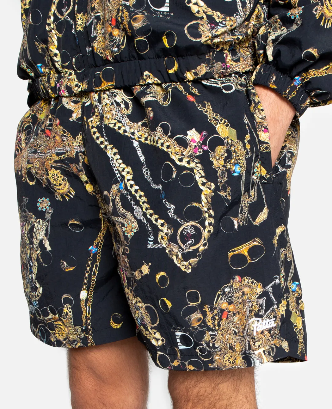 * Patta Chains Swim Shorts (Black/Chains Aop)