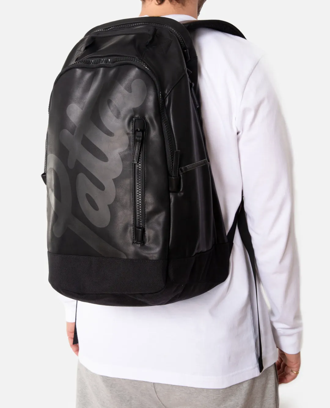 * Patta Faux Leather Backpack (Black)