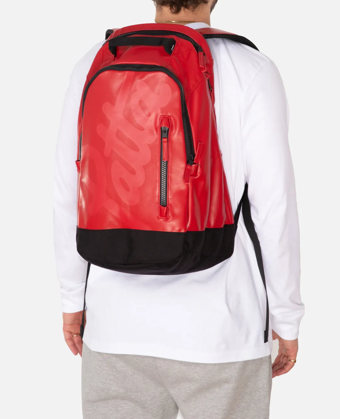 * Patta Faux Leather Backpack (High Risk Red)