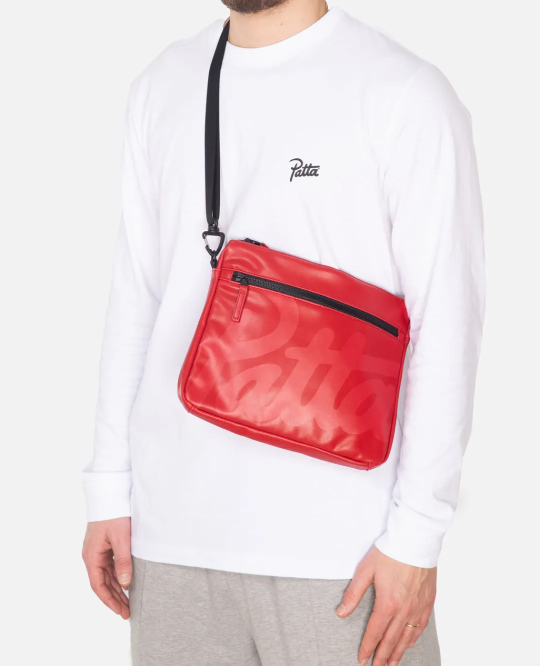 * Patta Faux Leather Shoulder Bag (High Risk Red)