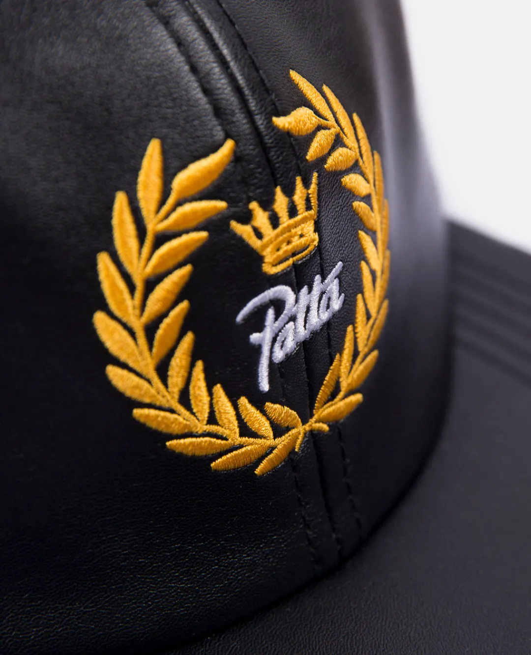 * Patta Faux Leather Snapback (Black)