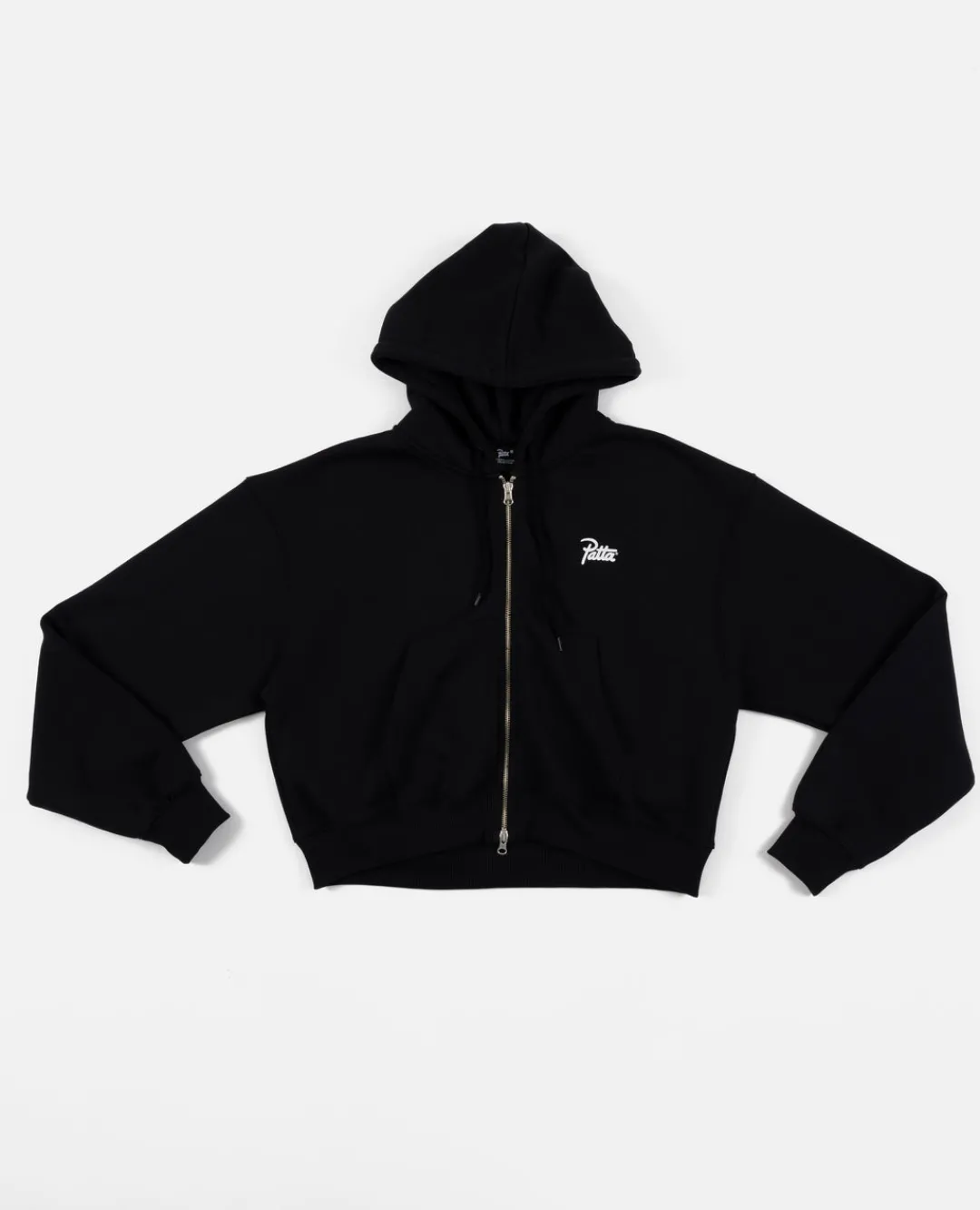 * Patta Femme Basic Cropped Zip Hooded Sweater (Black)