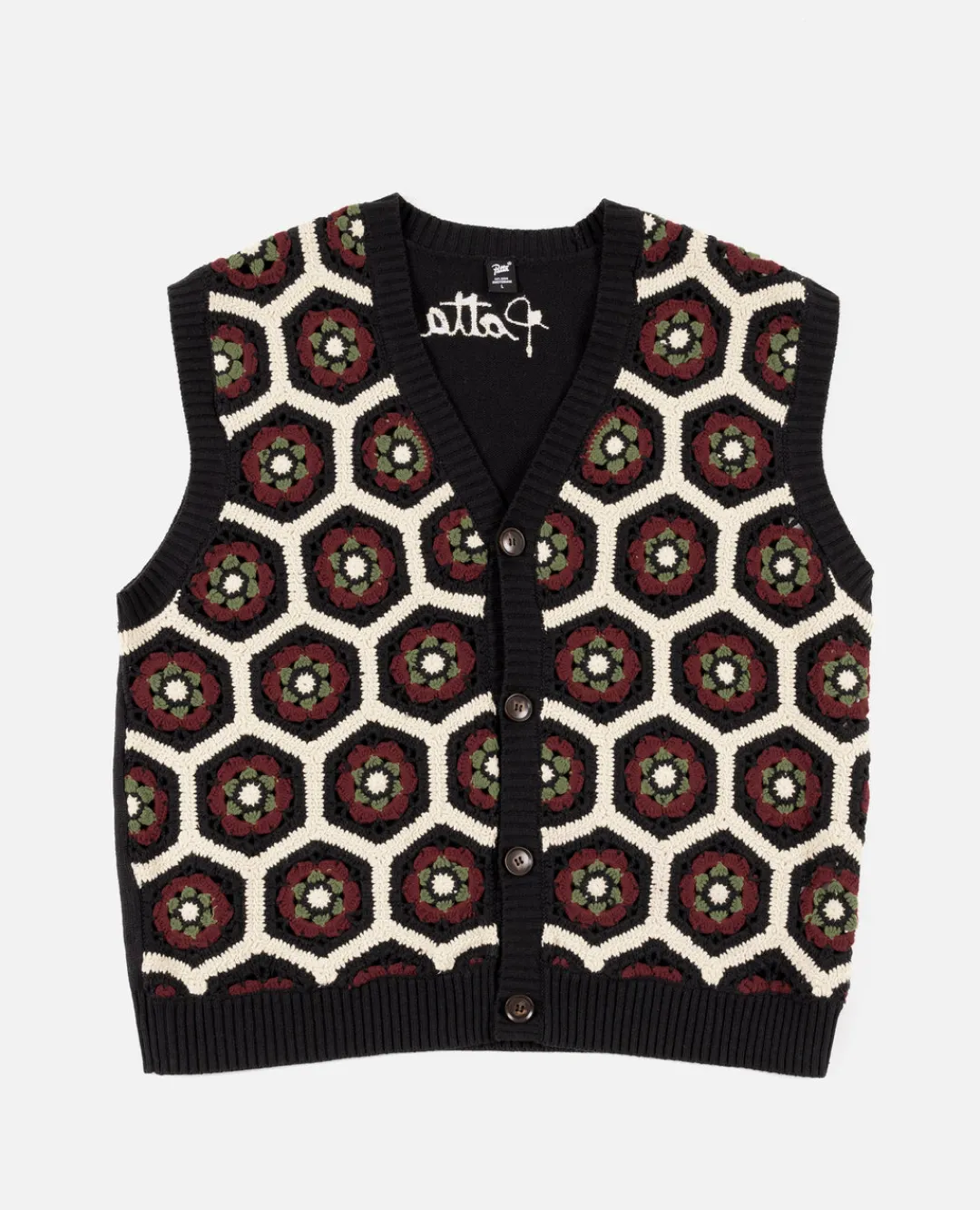 * Patta Flower Crochet Sleeveless Cardigan (Multi)