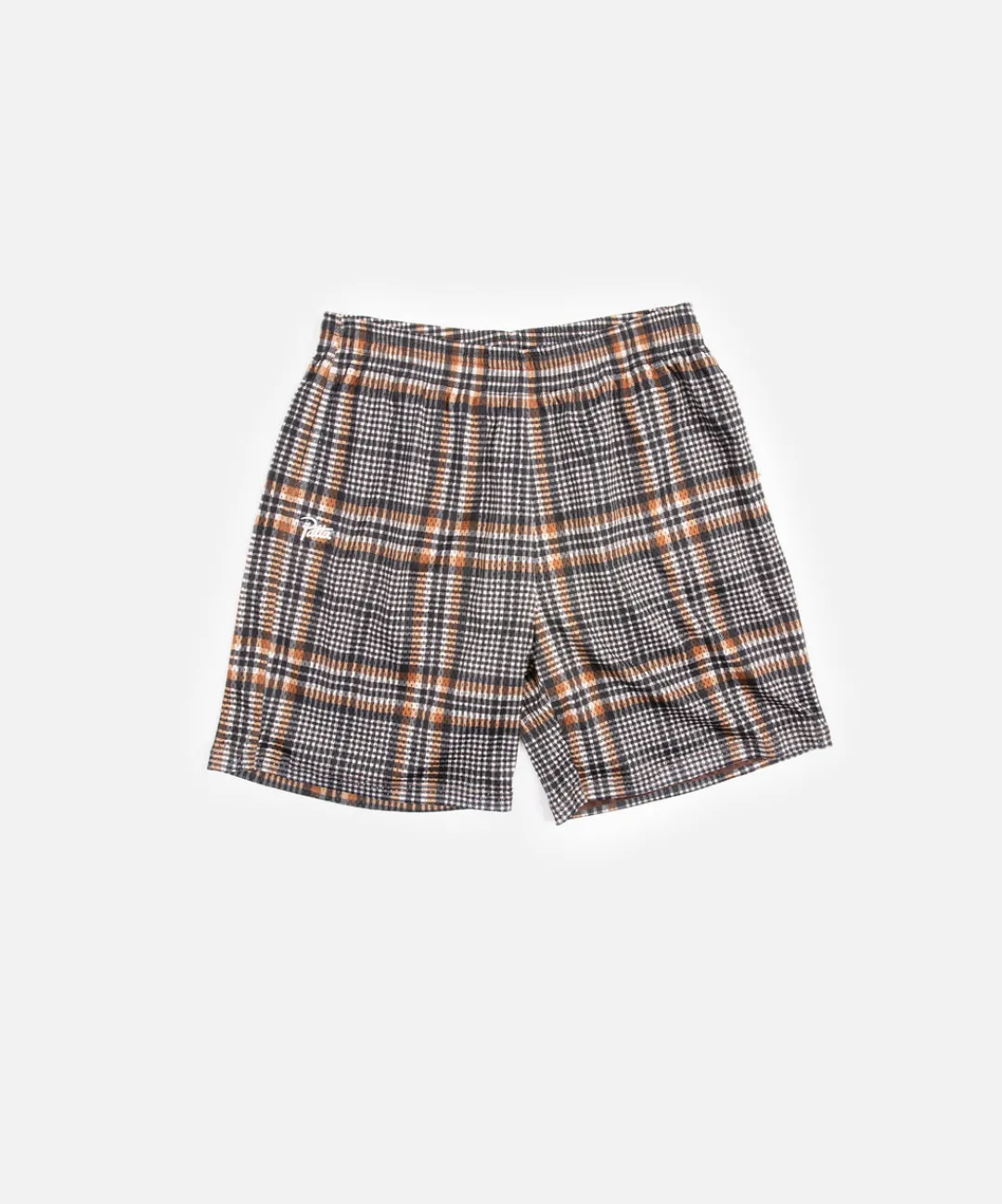 * Patta Glen Check Mesh Shorts (Oyster Grey/Monk's Brown)