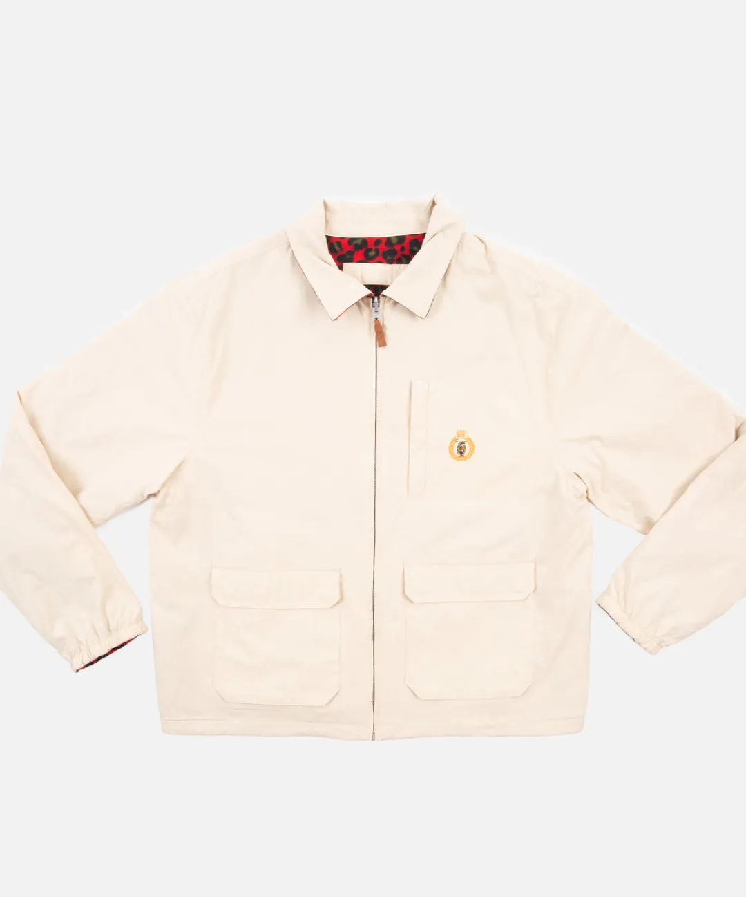 * Patta Heritage Reversible Jacket (Oyster Grey/Red Leopard)