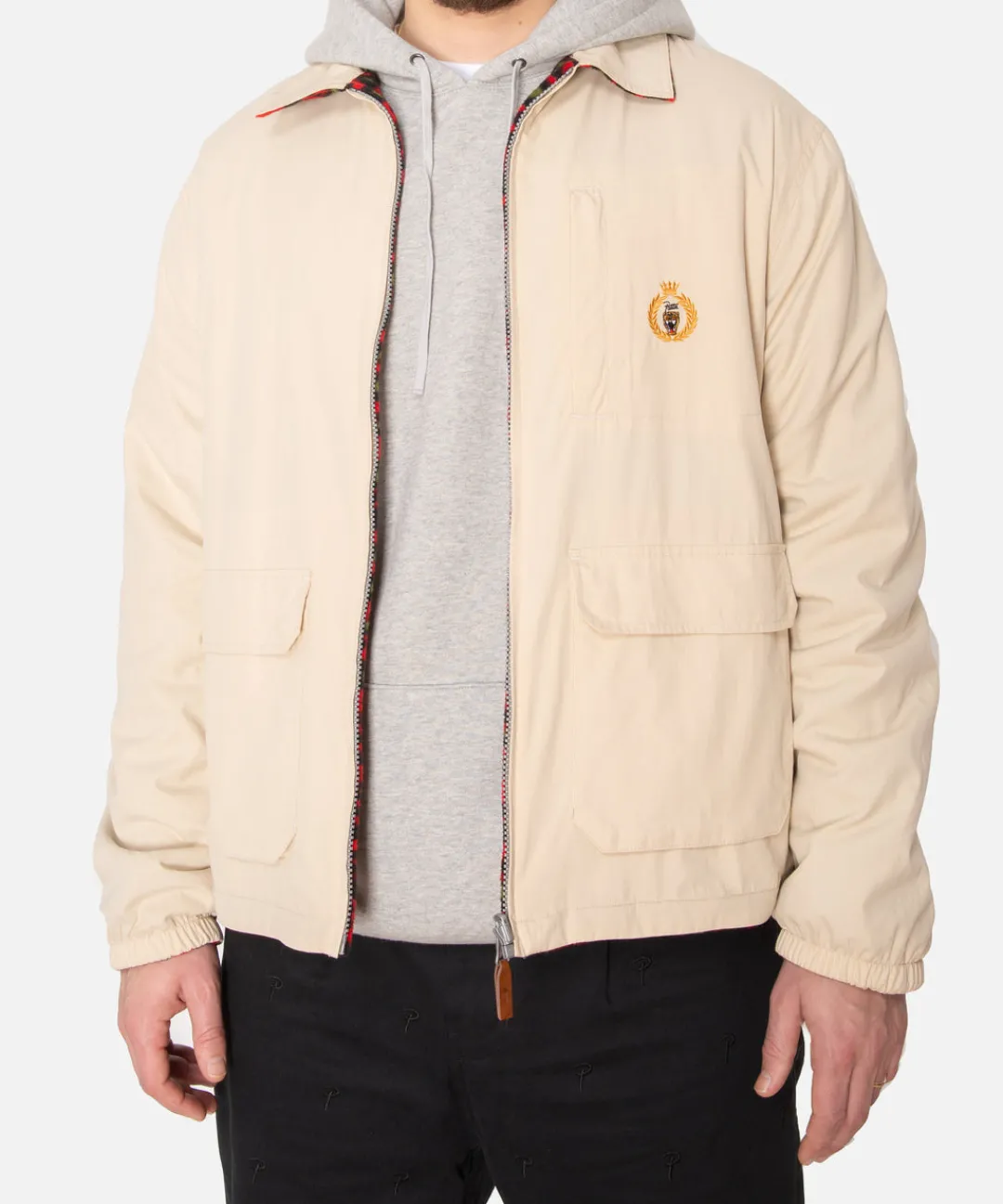 * Patta Heritage Reversible Jacket (Oyster Grey/Red Leopard)