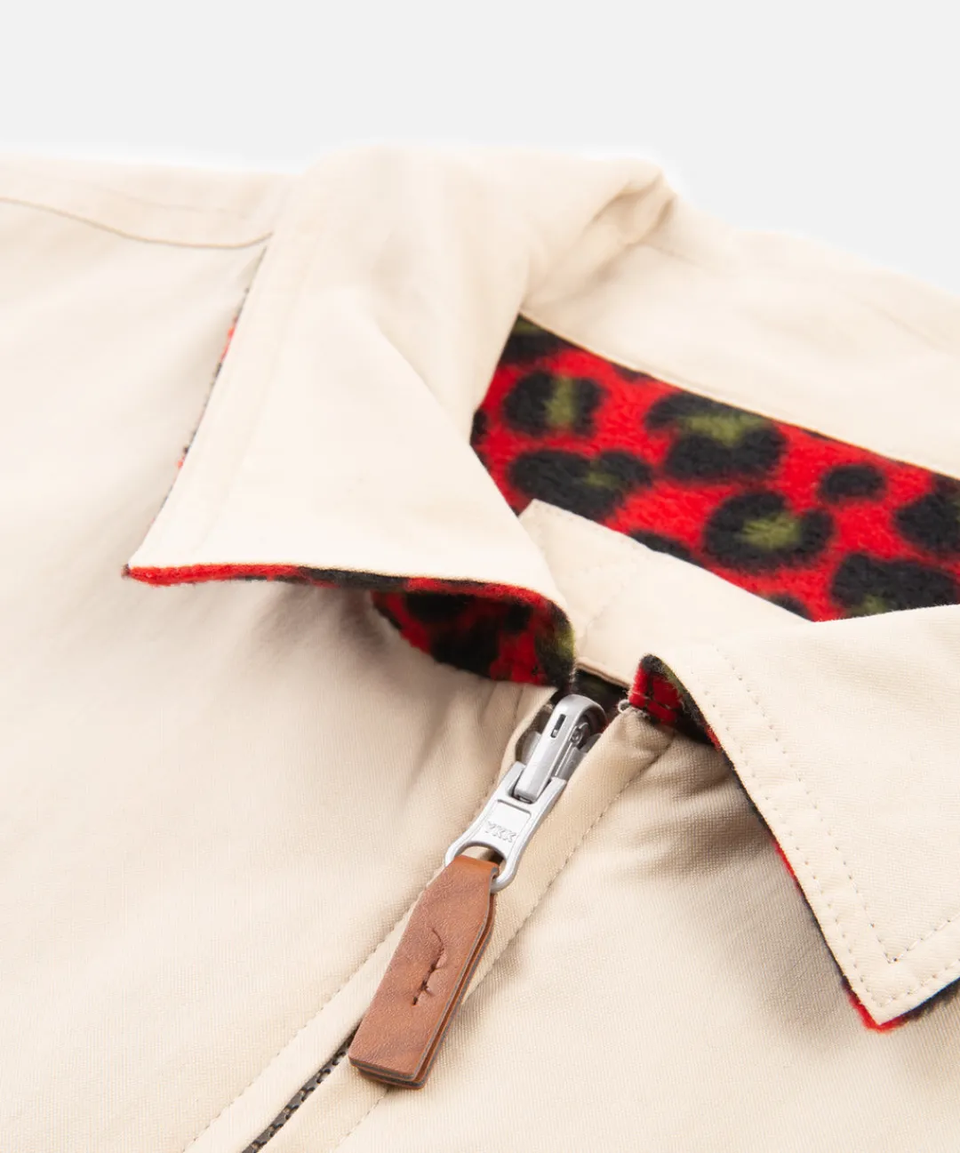 * Patta Heritage Reversible Jacket (Oyster Grey/Red Leopard)