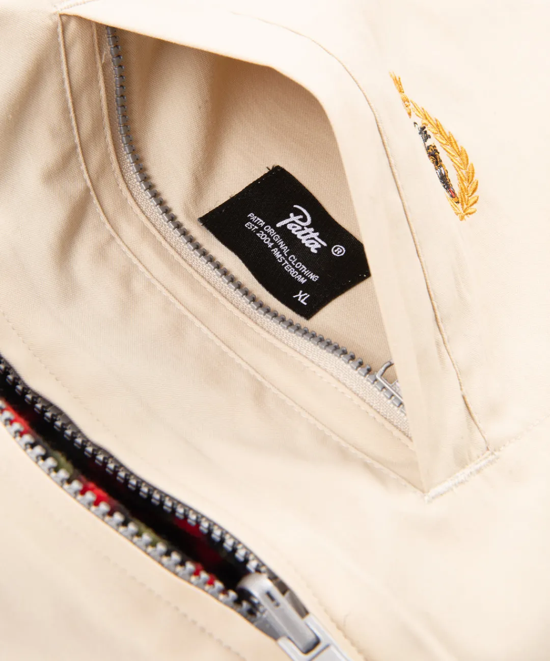 * Patta Heritage Reversible Jacket (Oyster Grey/Red Leopard)