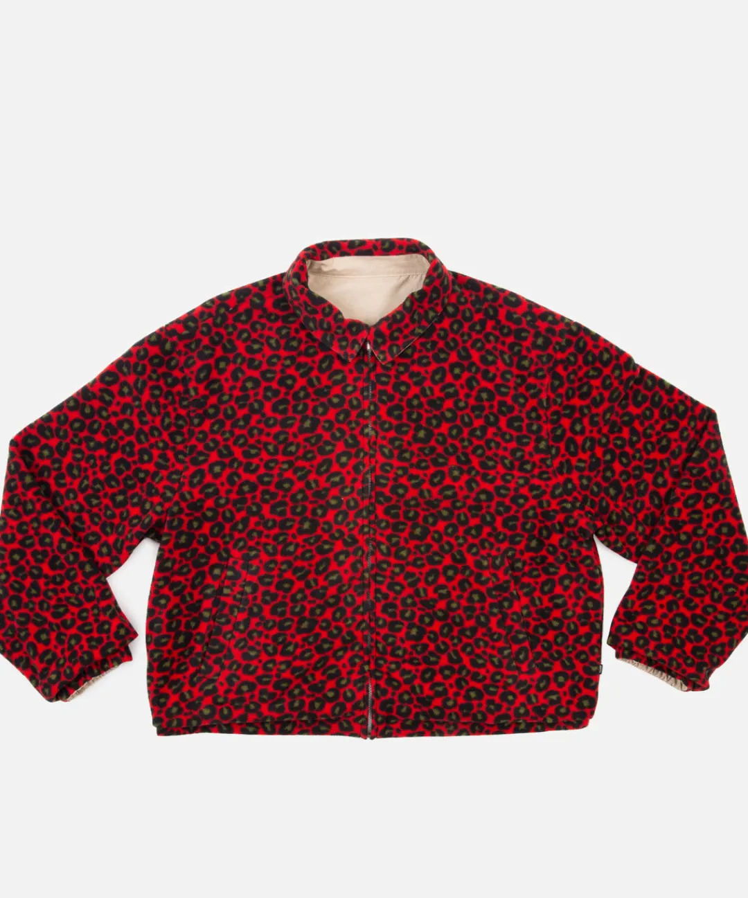 * Patta Heritage Reversible Jacket (Oyster Grey/Red Leopard)