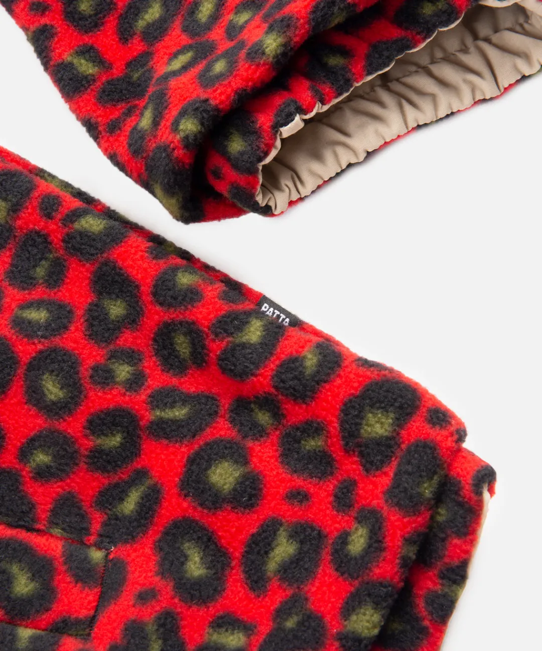 * Patta Heritage Reversible Jacket (Oyster Grey/Red Leopard)