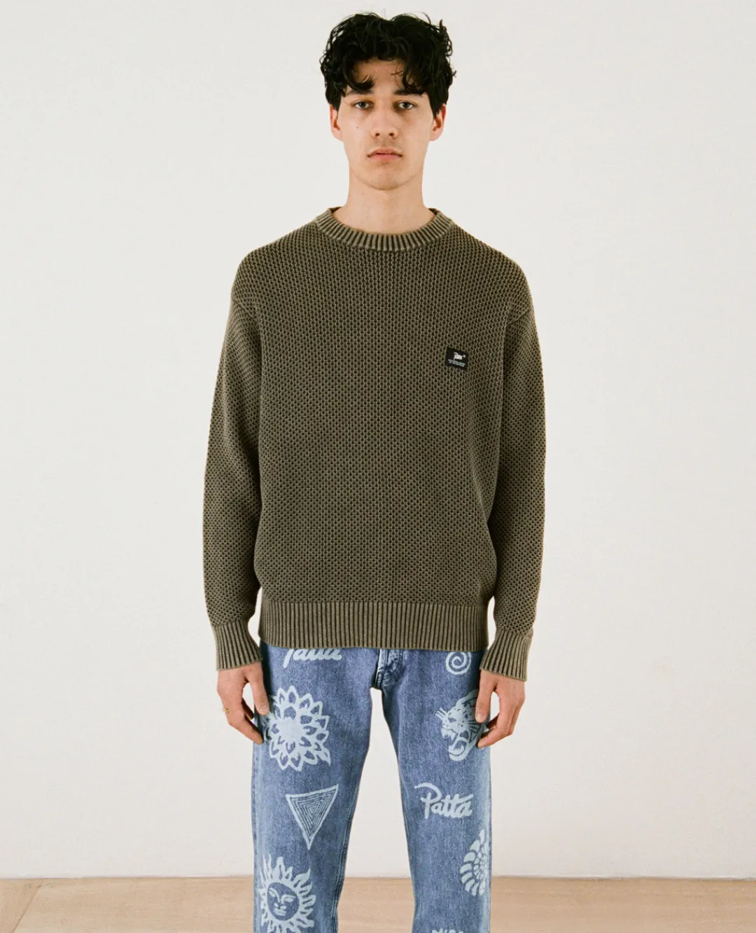 * Patta Honeycomb Knitted Sweater (Deep Depths)