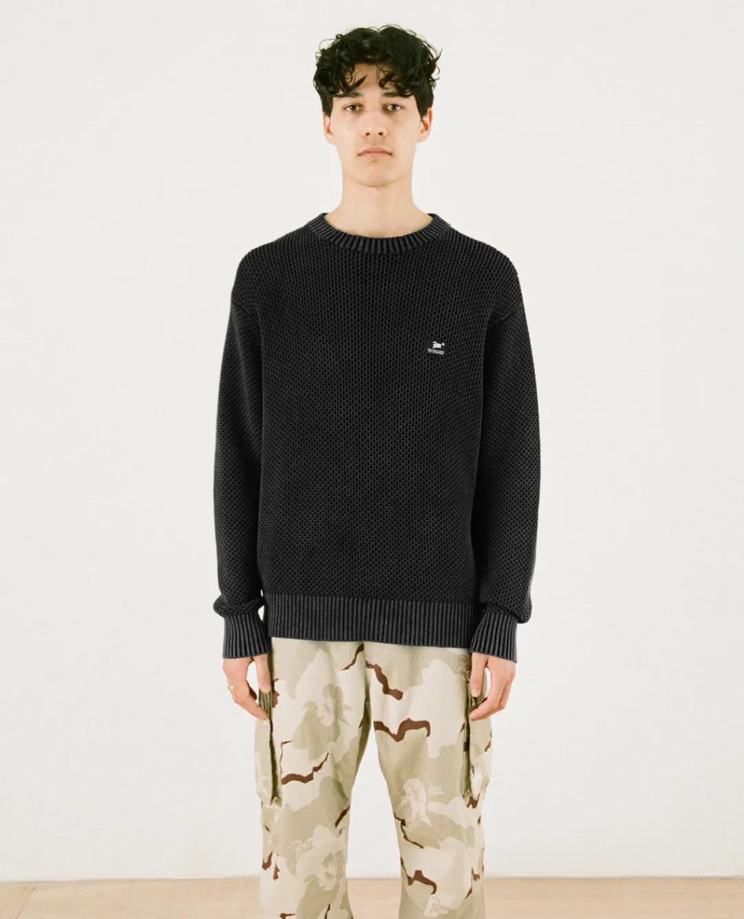 * Patta Honeycomb Knitted Sweater (Washed Black)
