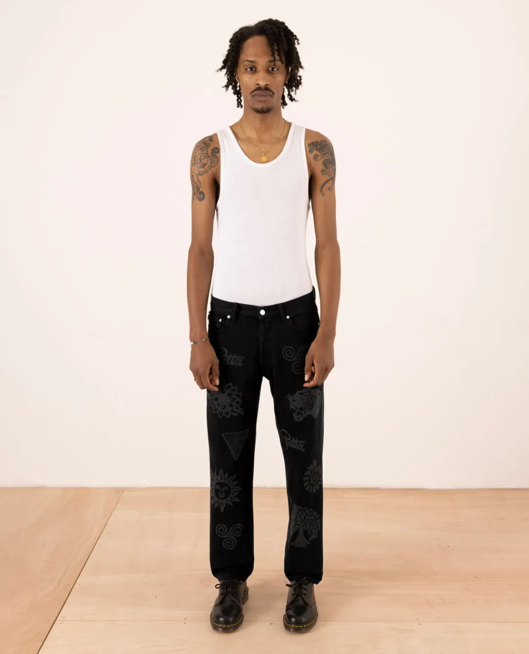 * Patta Hope Love Peace Denim Pants (Black)