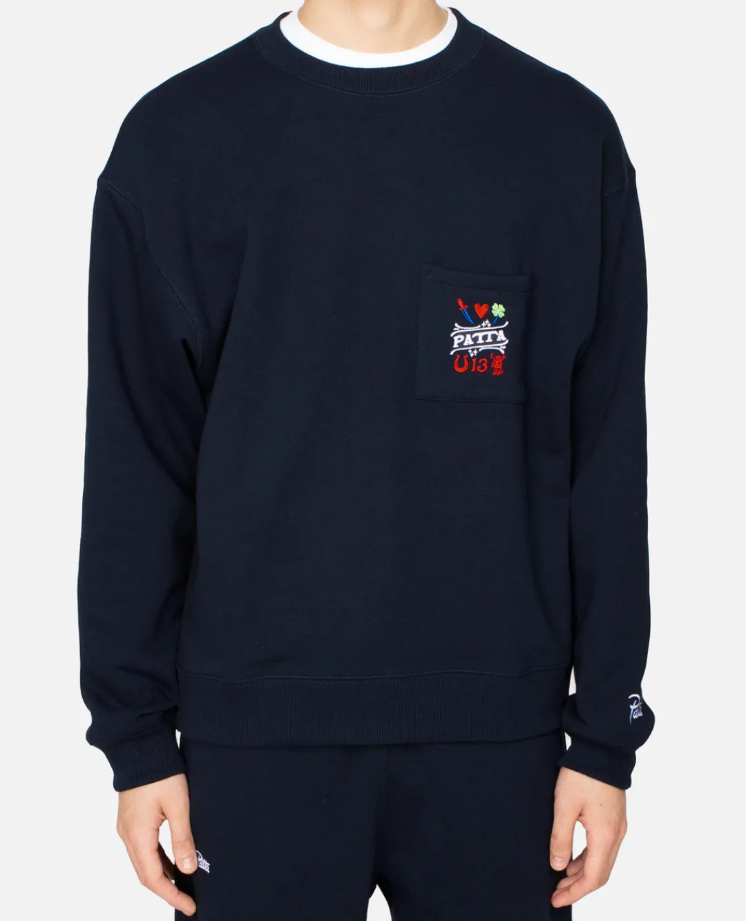 * Patta Lucky Charm Pocket Crewneck Sweater (Sky Captain)