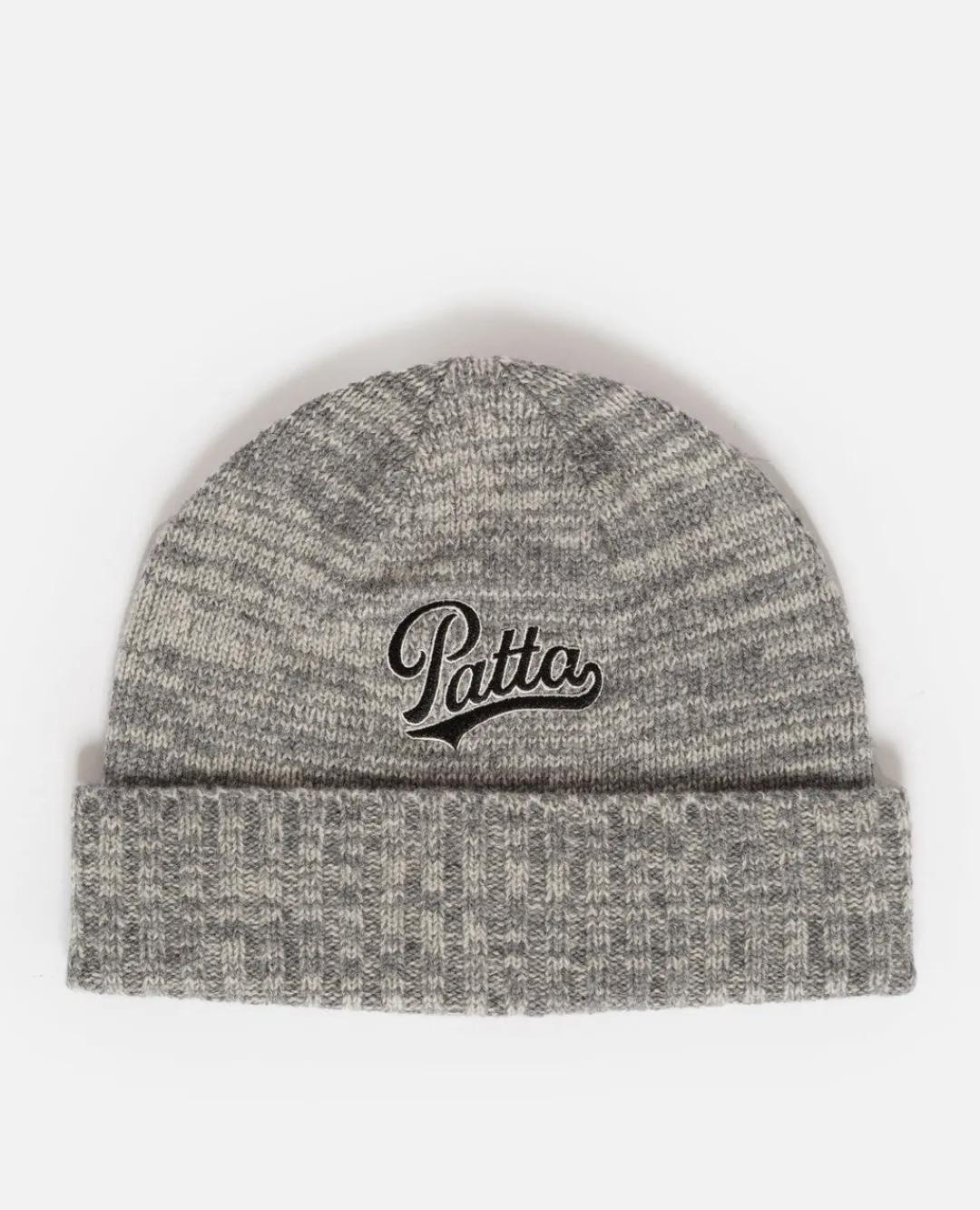 * Patta Ribbed Knitted Beanie (Snow Melange Grey)