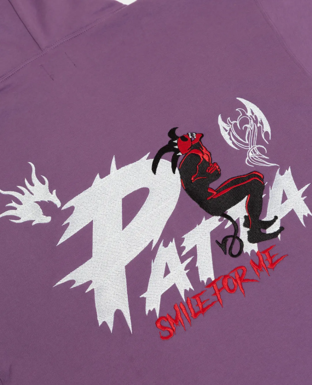 * Patta Smile For Me Boxy Hooded Sweater (Crushed Grape)