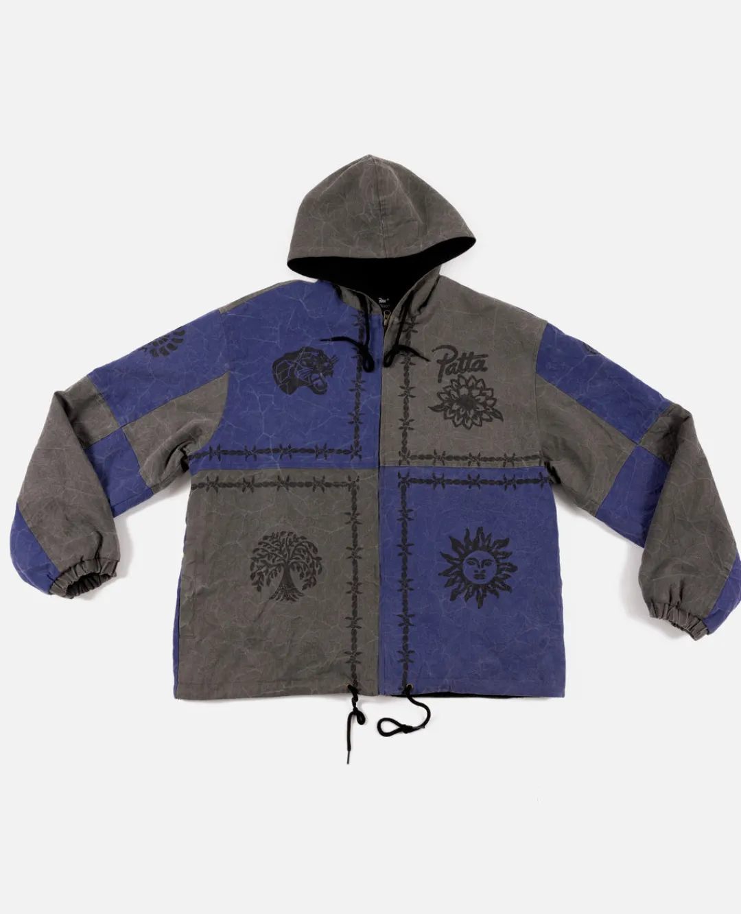 * Patta Symbols Zip Hooded Jacket (Raven / Odyssey Gray)