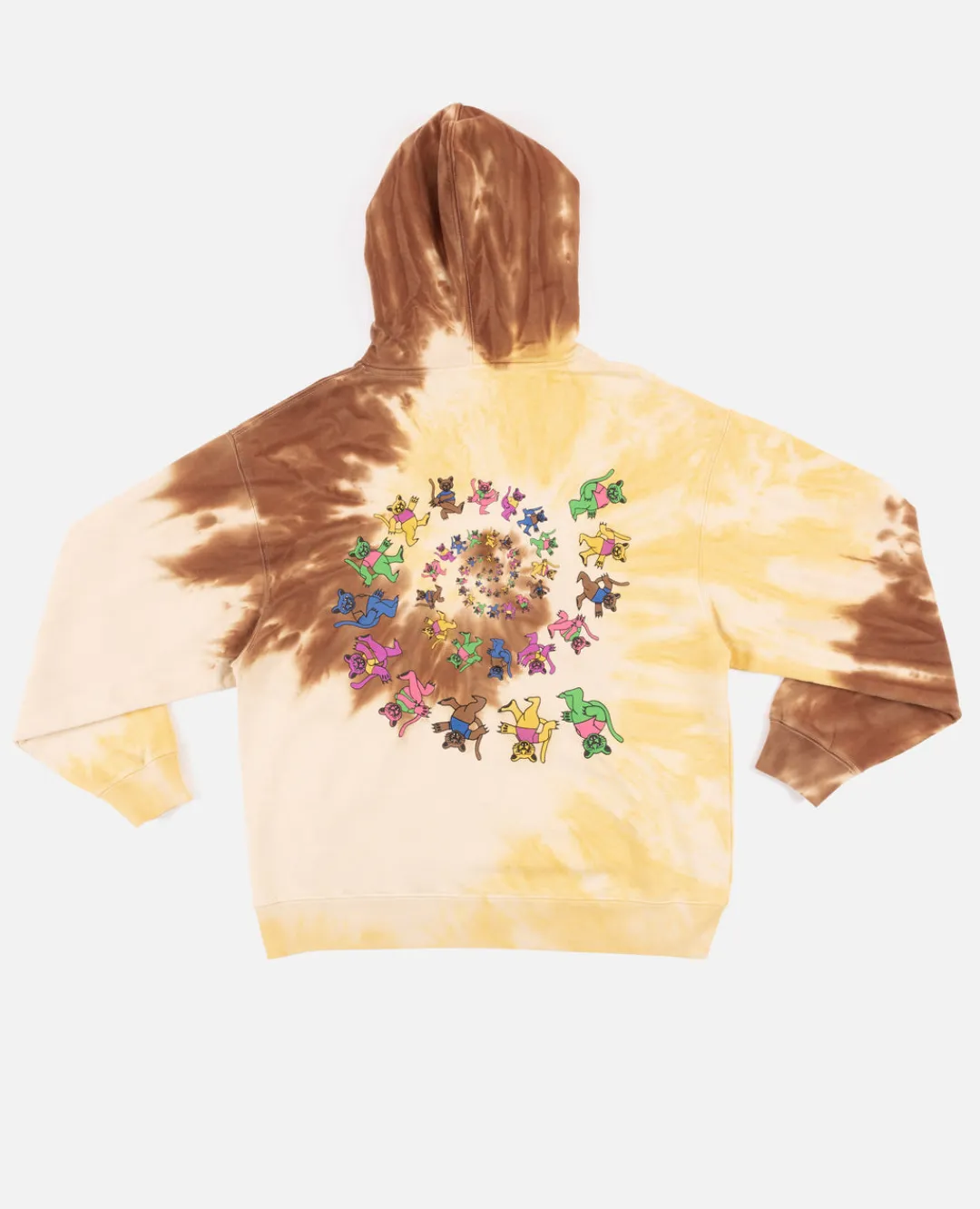 * Patta Tie Dye Swirl Boxy Hooded Sweater (Tapioca)