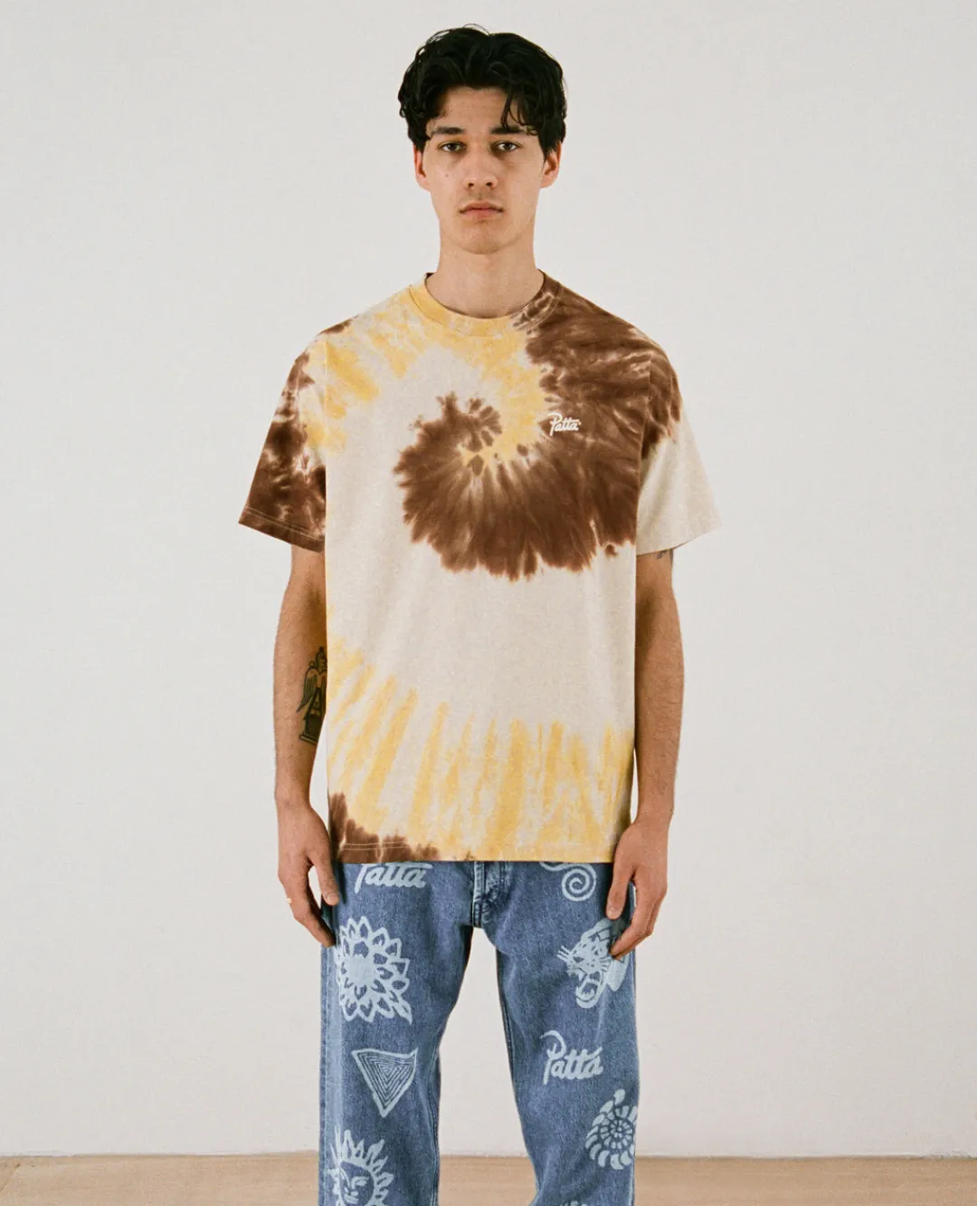 * Patta Tie Dye Swirl T-Shirt (Tapioca)