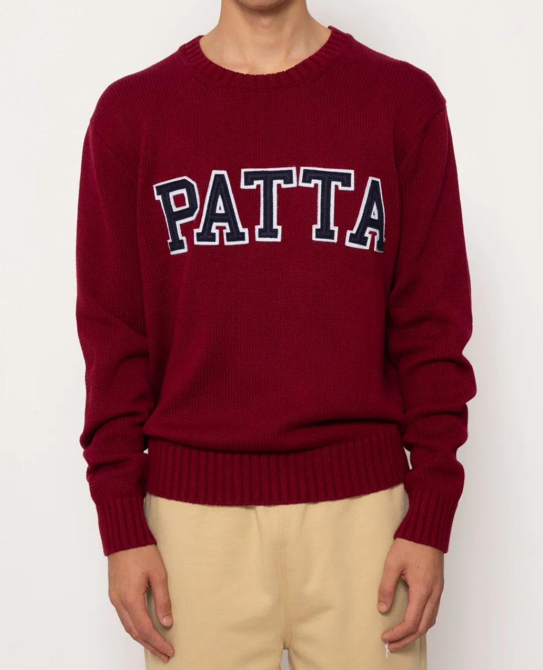 * Patta University Knitted Sweater (Oxblood Red)