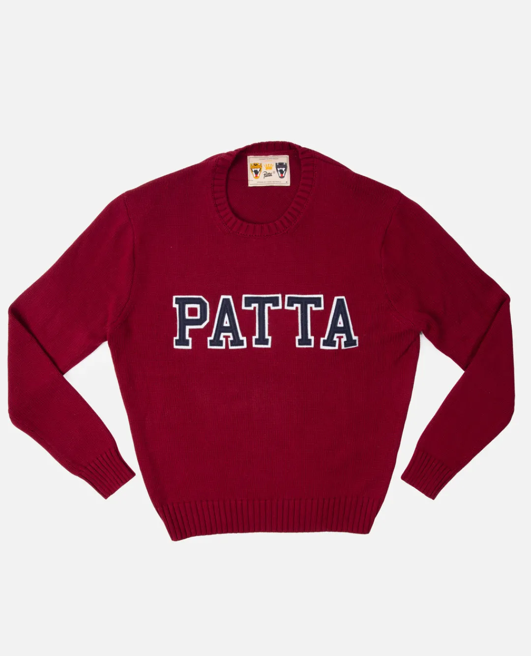 * Patta University Knitted Sweater (Oxblood Red)