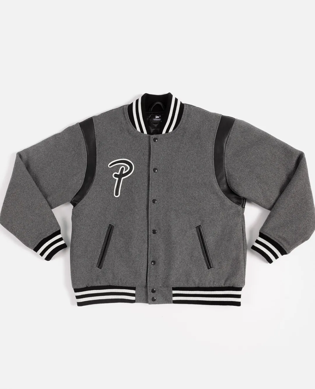 * Patta Wool Sports Bomber Jacket (Melange Grey)