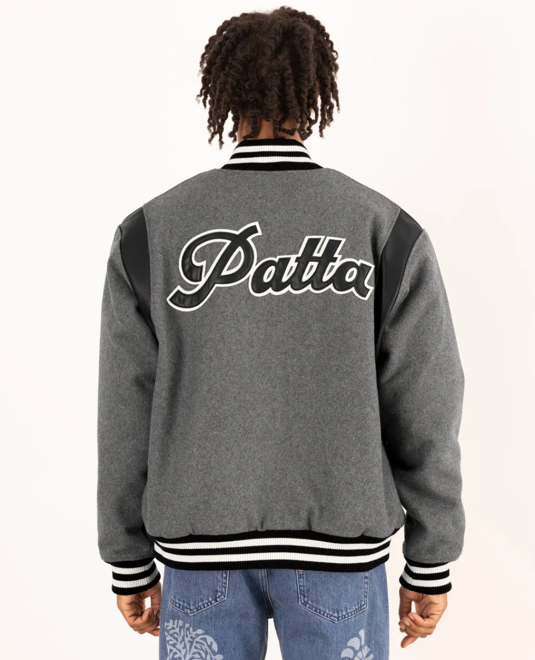 * Patta Wool Sports Bomber Jacket (Melange Grey)