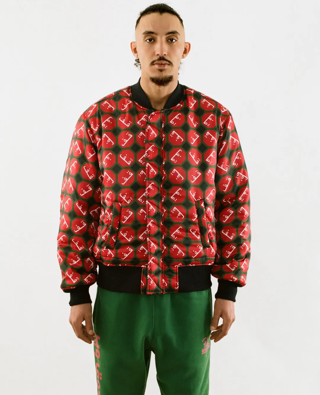 * Patta X Andy Wahloo (Hassan Hajjaj) Reversible Bomber Jacket (Black)