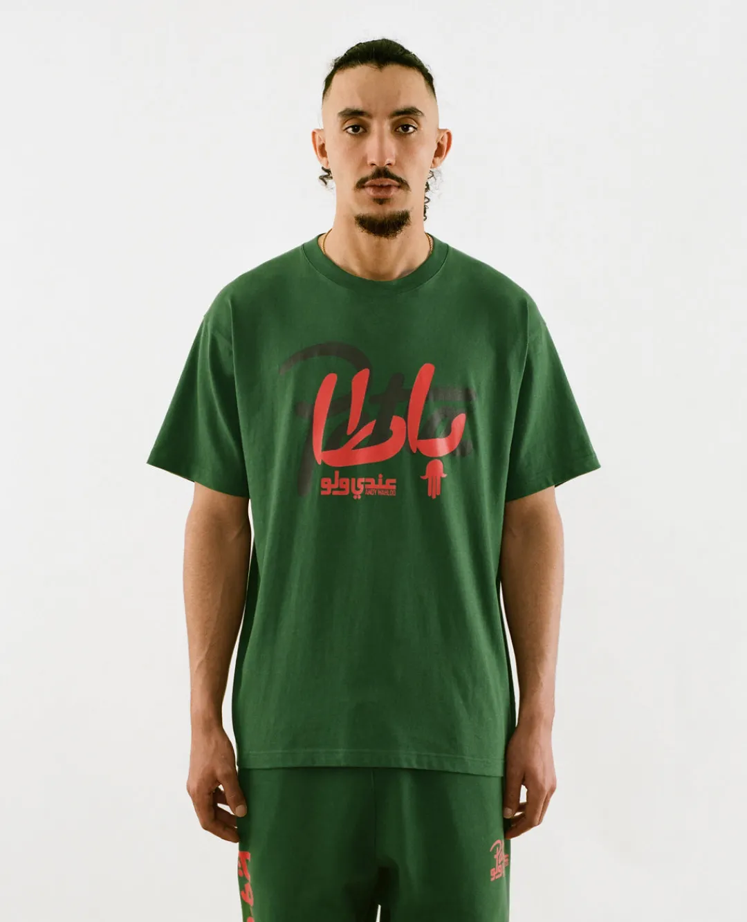 * Patta X Andy Wahloo (Hassan Hajjaj) Script Logo T-Shirt (Eden)
