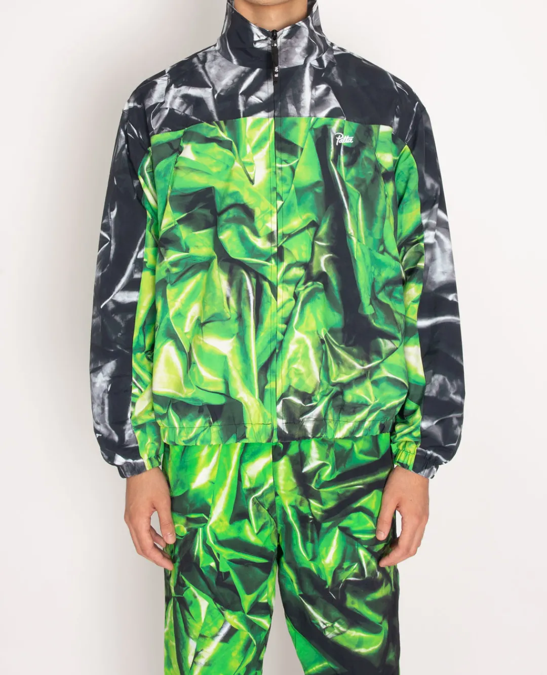 * Patta X Bodil Ouedraogo Panelled Tracksuit (Green Aop/Grey Aop)