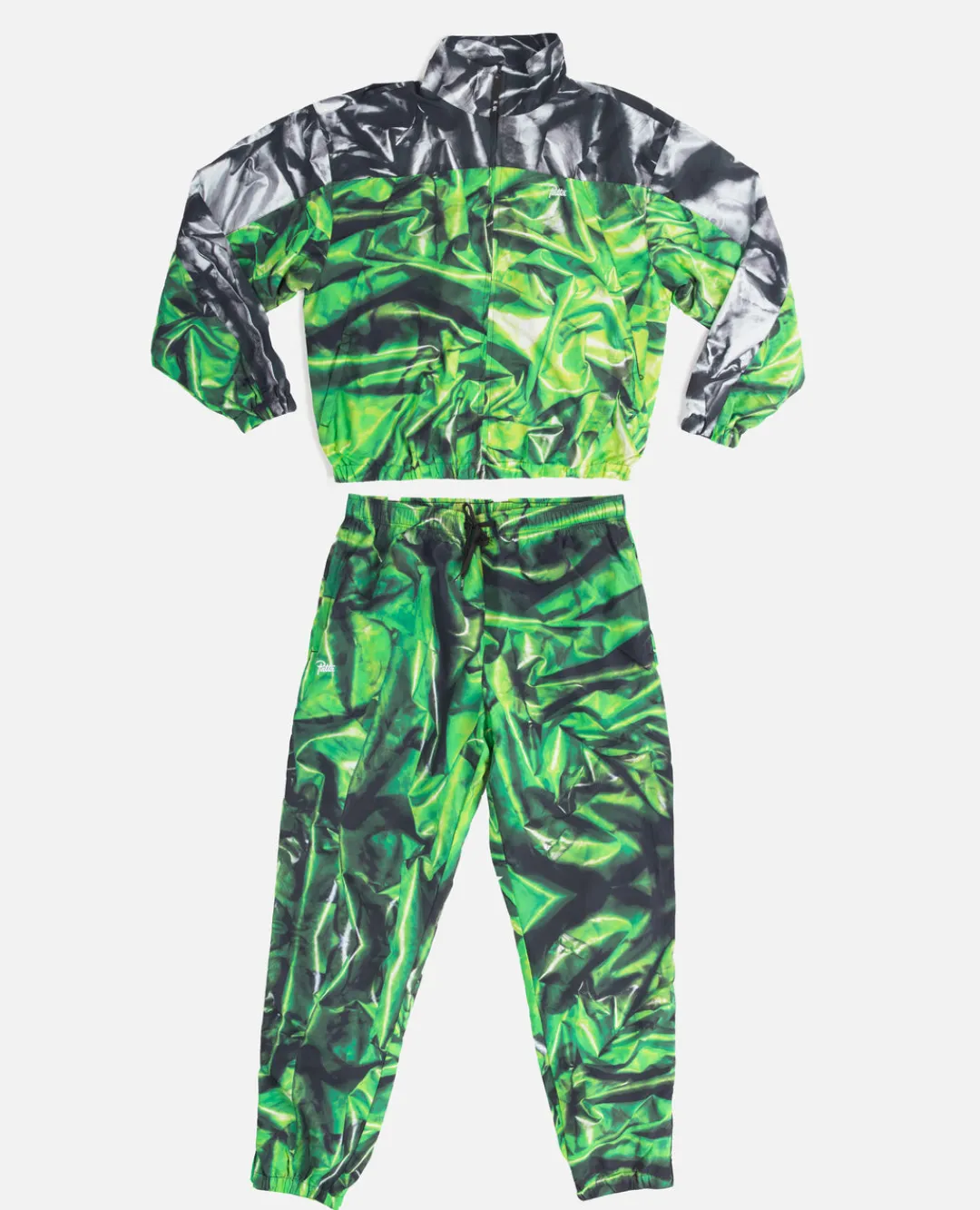 * Patta X Bodil Ouedraogo Panelled Tracksuit (Green Aop/Grey Aop)