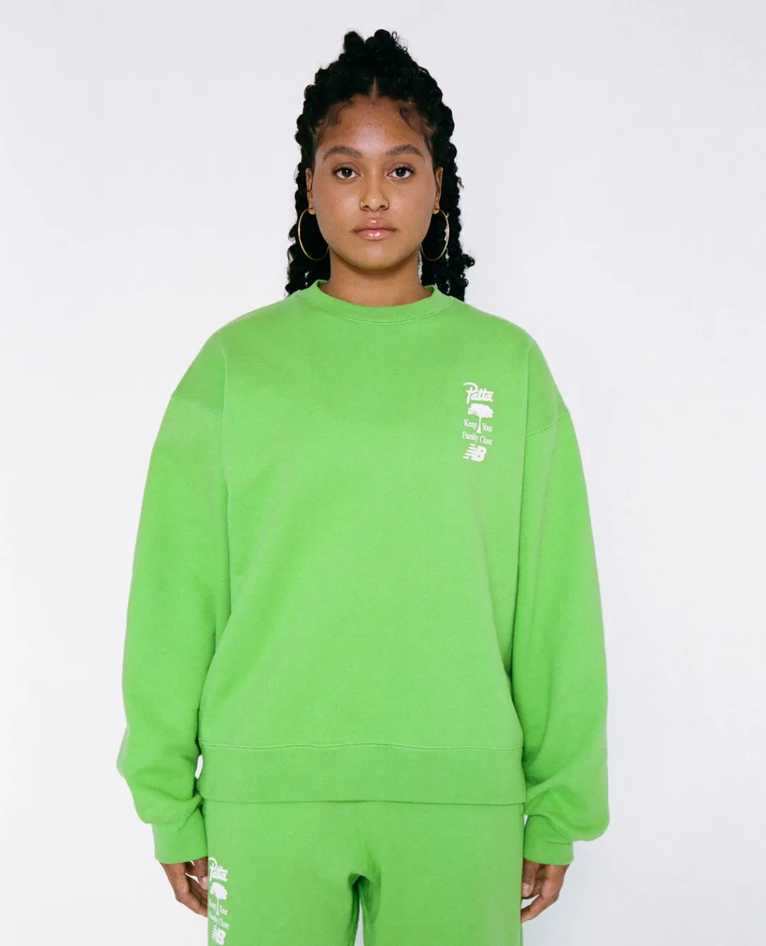 * Patta X New Balance Family Crewneck Sweater (Fluoro Green)