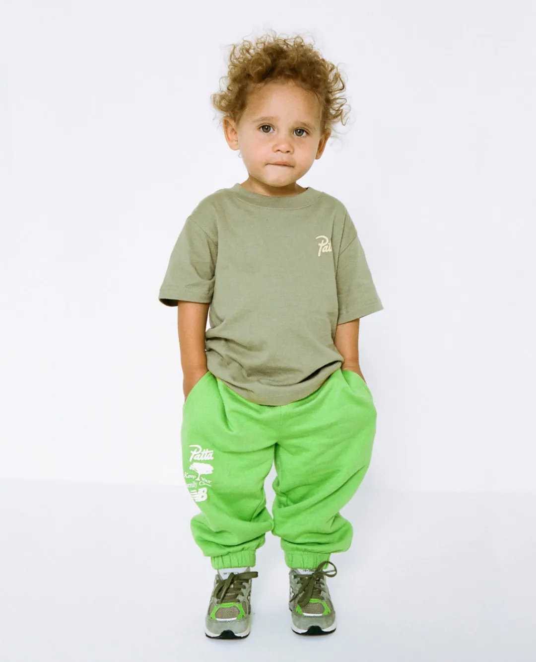 * Patta X New Balance Family Kids T-Shirt (Oil Green)